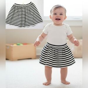 KATE SPADE Girls Black & White Coreen Striped Skirt Size 12